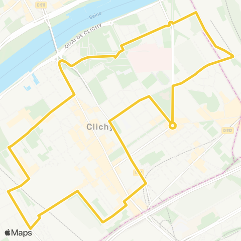 Île-de-France Mobilités Mairie de Clichy / Métro <> Mairie de Clichy / Métro map