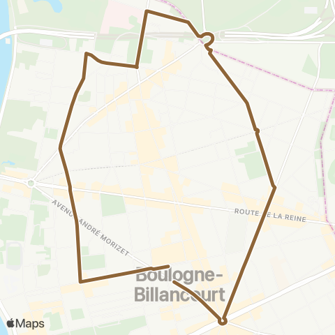 Île-de-France Mobilités Hôtel de Ville de Boulogne-Billancourt <> Hôtel de Ville / les Passages map
