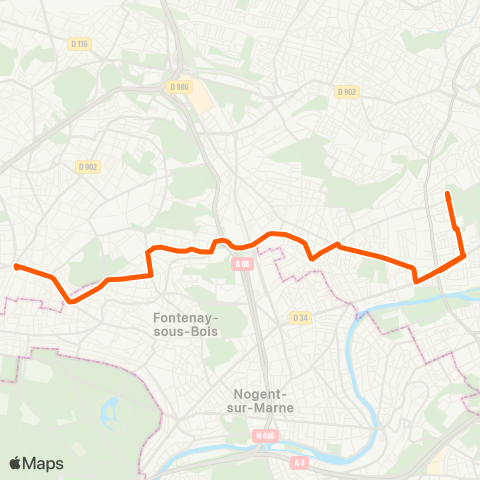 Île-de-France Mobilités Croix de Chavaux-Métro <> Pl. de la Résistance map