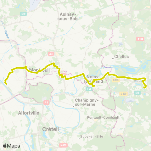 Île-de-France Mobilités Gare de Lyon / Diderot <> Gare de Torcy map