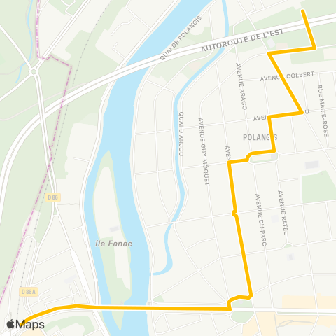 Île-de-France Mobilités Camping Intl <> Joinville-le-Pont RER map