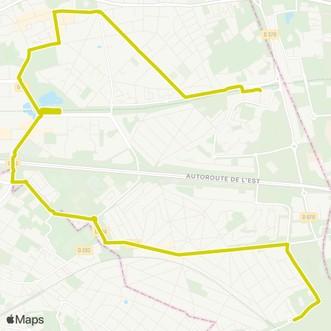 Île-de-France Mobilités Les Yvris Noisy-le-Grand RER <> Noisy / Champs RER map