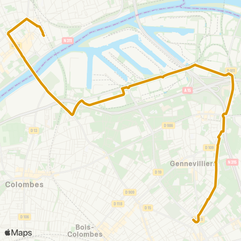 Île-de-France Mobilités Gabriel Péri / Métro <> Gare d'Argenteuil map