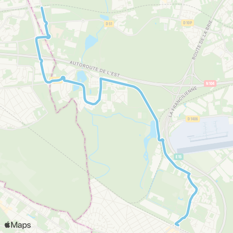 Île-de-France Mobilités CROUS / Descartes <> Emerainville / Pontault-Combault RER map