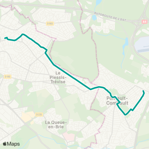 Île-de-France Mobilités Villiers-s/-Marne / le Plessis-Trévise RER <> Gare de Pontault (Pl. Beilstein) map