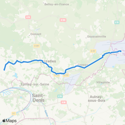 Île-de-France Mobilités Gare de Roissypôle / Aéroport CDG 1 (C3) <> Gare d'Ermont Eaubonne map
