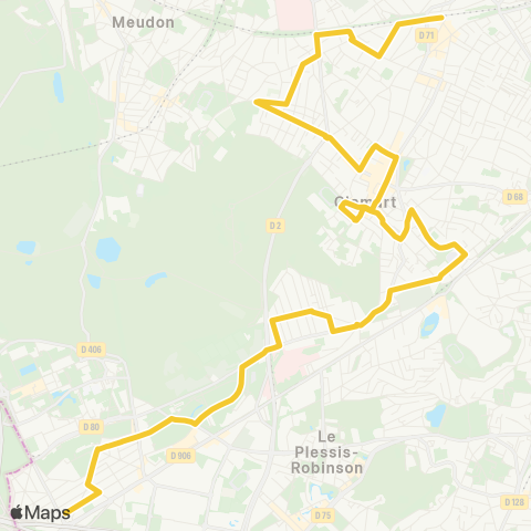 Île-de-France Mobilités Gare de Clamart <> Maison de Quartier / André Charré map