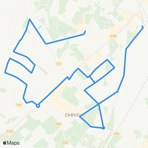 Île-de-France Mobilités Châtillon-Montrouge-Métro <> Piscine map