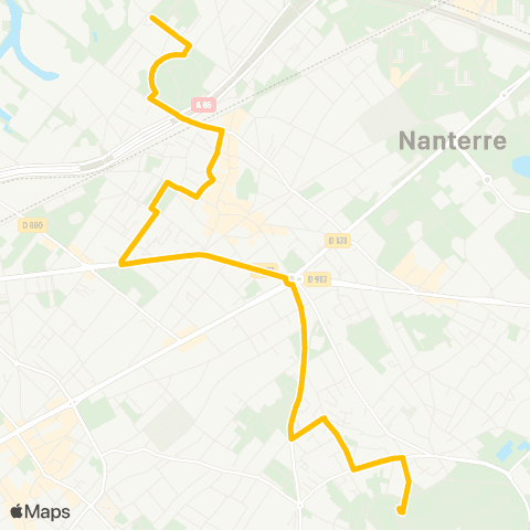 Île-de-France Mobilités Cimetière du Mont Valérien <> Chemin de l'Île map