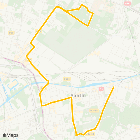 Île-de-France Mobilités Fort d'Aubervilliers <> Raymond Queneau - Anatole France map