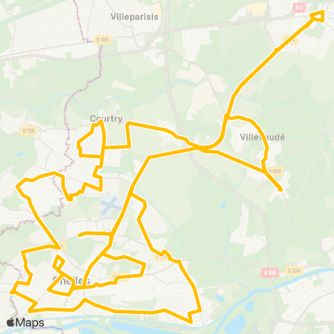Île-de-France Mobilités Gare de Chelles - Gournay <> Gare de Chelles - Gournay map