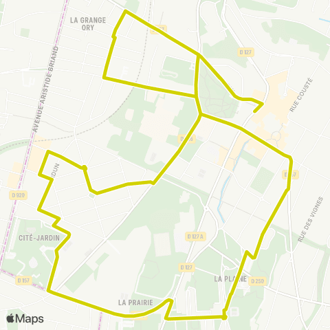 Île-de-France Mobilités L'Orangerie <> Mairie de Cachan map