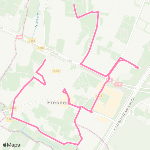 Île-de-France Mobilités Avara - Gymnase Vallée aux Renards <> Pasteur map