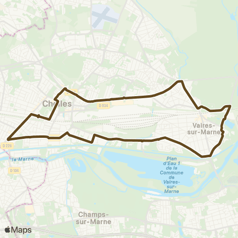 Île-de-France Mobilités Gare de Chelles - Gournay <> Gare de Chelles - Gournay map