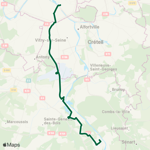 Île-de-France Mobilités Gare de Lyon - Diderot <> Gare de Corbeil-Essonnes Henri Barbusse map