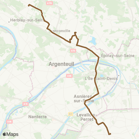 Île-de-France Mobilités Gare St-Lazare <> Gare de Montigny - Beauchamp map