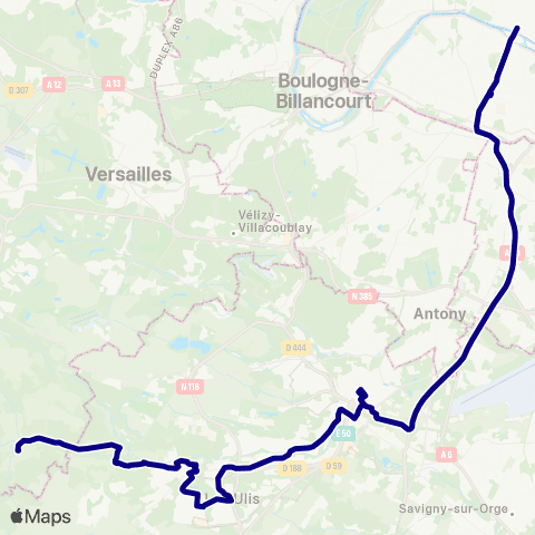 Île-de-France Mobilités Gare de St-Rémy-les-Chevreuse <> Châtelet map