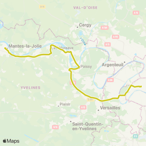 Île-de-France Mobilités Gare rout. Mantes-la-Jolie <> Gare St-Lazare map