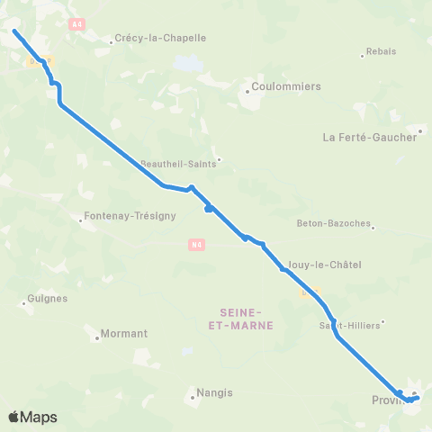 Île-de-France Mobilités Chessy Sud <> Gare SNCF map