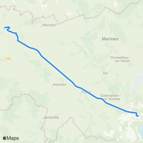 Île-de-France Mobilités Gare de Cergy St-Christophe <> Pte de Rouen map