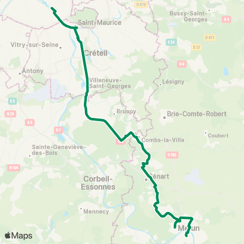 Île-de-France Mobilités Gare de Lyon - Van Gogh <> Gare de Melun map