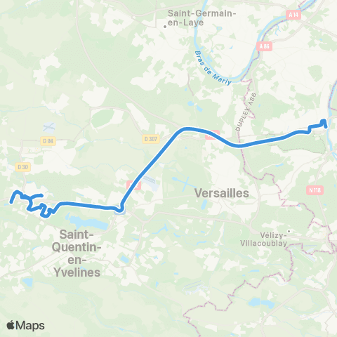 Île-de-France Mobilités ZI les Gâtines <> Parc de Saint-Cloud map