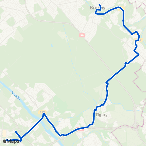 Île-de-France Mobilités Gare Brunoy <> Gare d'Évry-Courcouronnes Ctre map