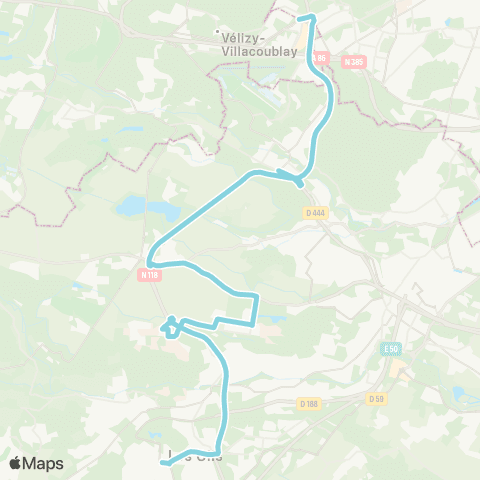 Île-de-France Mobilités Vélizy 2 <> Mairie des Ulis - Pl. de la Liberté map