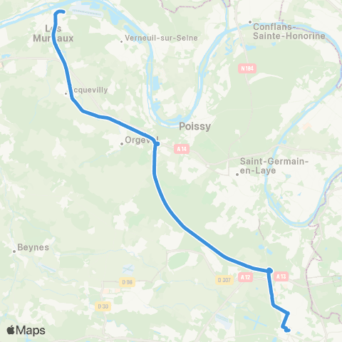 Île-de-France Mobilités Gare des Mureaux (C3) <> Europe map