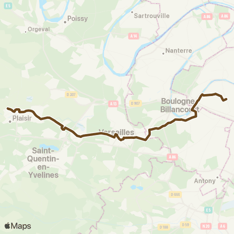 Île-de-France Mobilités Gare Montparnasse <> Gare de Plaisir Grignon map