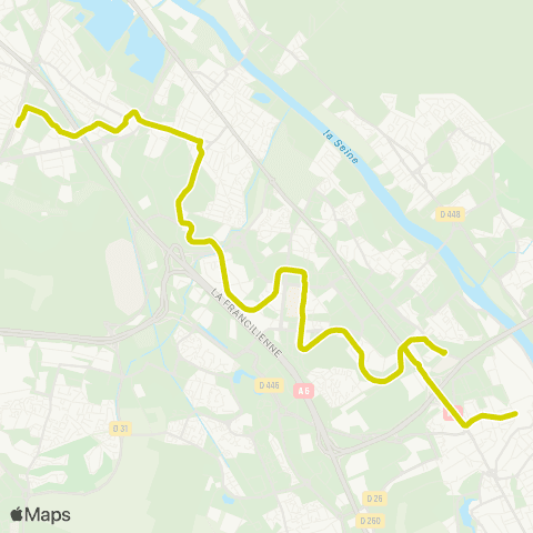 Île-de-France Mobilités Gare de Corbeil-Essonnes Zola <> La Treille map