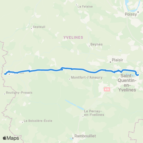 Île-de-France Mobilités St-Quentin - Gare rout. Paul Delouvrier <> ZAC la Prévôté map