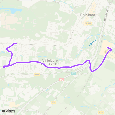 Île-de-France Mobilités Gare de Lozère <> Ctre comm. Villebon 2 map