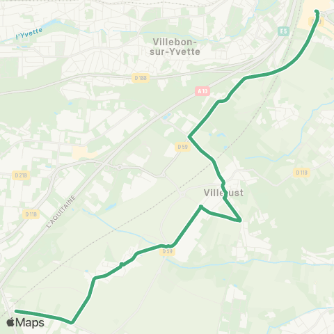 Île-de-France Mobilités La Folie Bessin <> Ctre comm. Villebon 2 map