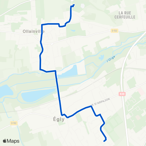 Île-de-France Mobilités Collège la Fontaine aux Bergers <> La Mare aux Bourguignons map