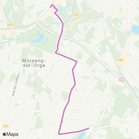 Île-de-France Mobilités Sycomores <> Gare de Savigny-sur-Orge map
