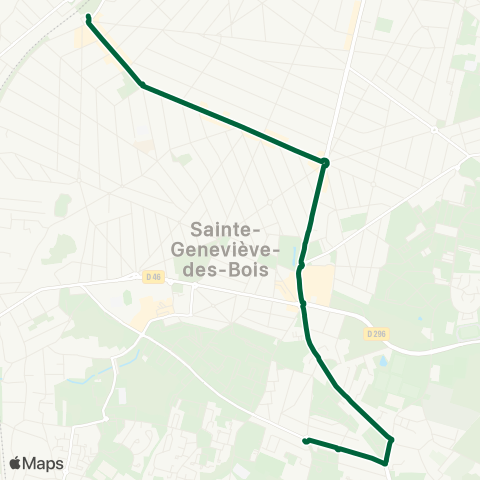 Île-de-France Mobilités Pl. Hausen <> Gare de Ste Geneviève des Bois map