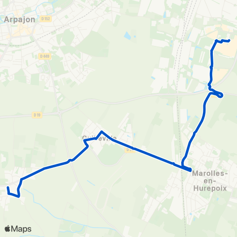 Île-de-France Mobilités Centre Commercial Maison Neuve <> Lavoir map