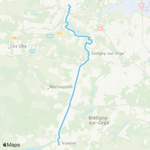 Île-de-France Mobilités Massy / Palaiseau RER <> Porte d'Étampes map