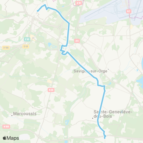 Île-de-France Mobilités ZI Croix Blanche <> Gare de Massy / Palaiseau map