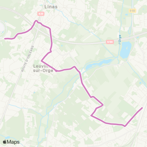 Île-de-France Mobilités Gare de Brétigny <> Unm / Utac map
