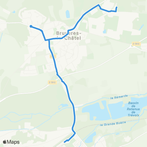 Île-de-France Mobilités Teratec <> Gare de Breuillet / Bruyères-le-Châtel map