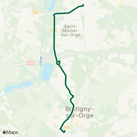 Île-de-France Mobilités Gare de Brétigny Brossolette <> Gare de St-Michel-s/-Orge map