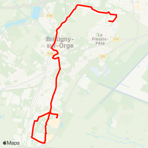 Île-de-France Mobilités ZA Parc <> Ctre comm. Maison Neuve map