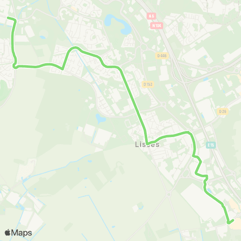 Île-de-France Mobilités Centre Commercial <> Marinière Lycée map
