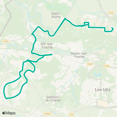Île-de-France Mobilités Gare de Gif-s/-Yvette <> Gare de Gif-s/-Yvette map
