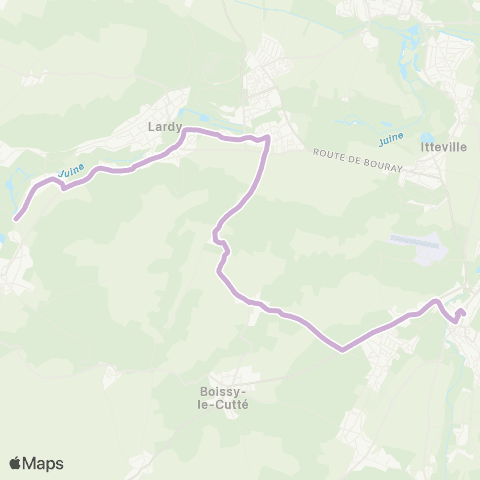 Île-de-France Mobilités Gare de la Ferté-Alais <> Moulin map