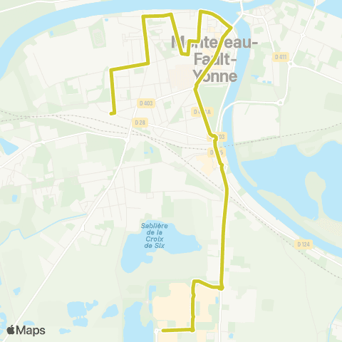 Île-de-France Mobilités Bréau - Cinéma <> Gare de Montereau map