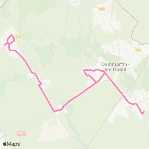 Île-de-France Mobilités Gare de Dammartin - Juilly - St-Mard <> La Fortelle map