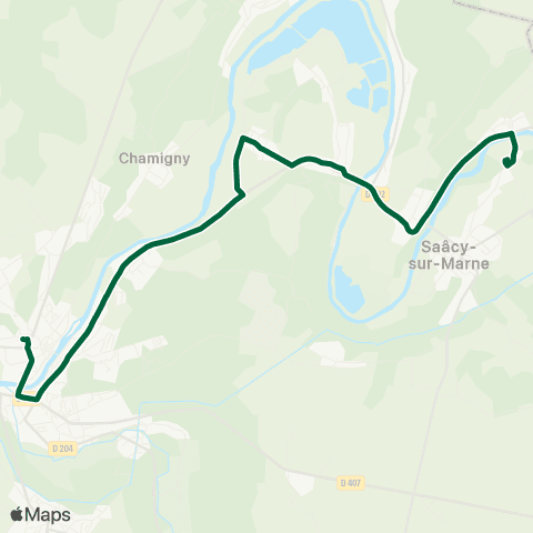 Île-de-France Mobilités Gare de la Ferté-sous-Jouarre <> Gare de Nanteuil - Saâcy map